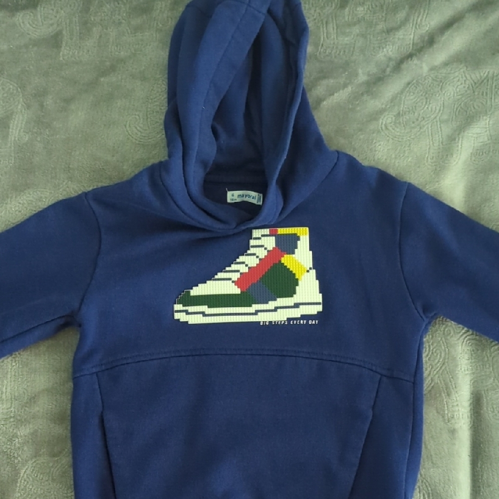 Blue Kids Hoodie with Sneaker Design